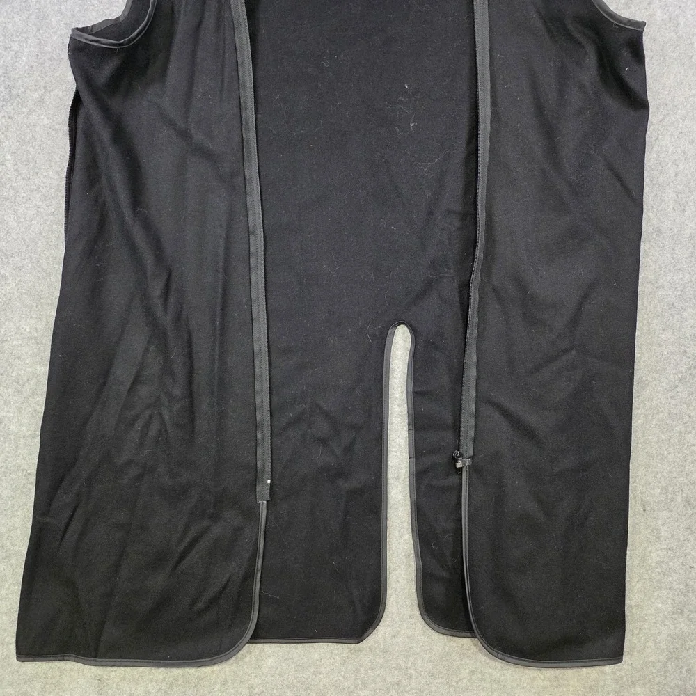 Vintage Burberrys Mens Large Black Wool Zip In Trench Coat Liner Long